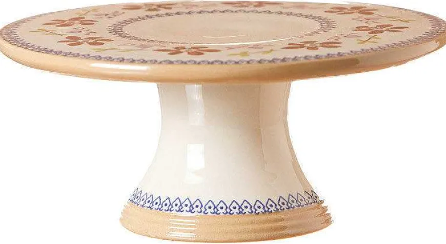 Hot 9" Footed Cake Plate Clematis Serving