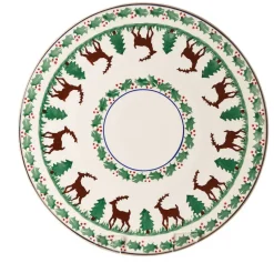 Sale 9" Footed Cake Plate Reindeer Serving