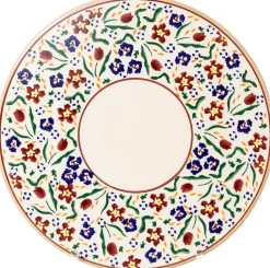 Fashion 9" Footed Cake Plate Wild Flower Meadow Mother'S Day