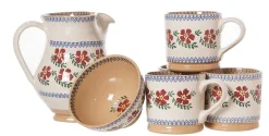 Best 4 Large Mugs, Medium Jug & Small Bowl Old Rose Gift Sets