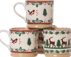 Cheap 2 Large Mugs Reindeer & 2 Large Mugs Winter Robin Special Event Gifts