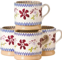Hot 4 Small Mugs Clematis Special Event Gifts