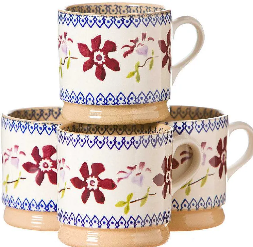 Cheap 4 Small Mugs Clematis Clematis