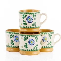 Outlet 4 Small Mugs Clover Coffee Addict'S Gifts