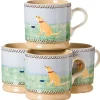 Discount 4 Small Mugs Dog Landscapes