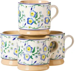 Store 4 Small Mugs Forget Me Not Forget Me Not