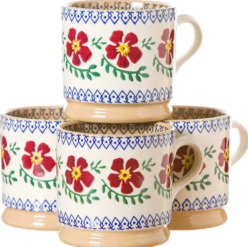 Cheap 4 Small Mugs Old Rose Coffee Addict'S Gifts