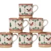 Hot 6 Small Mugs Winter Robin Special Event Gifts