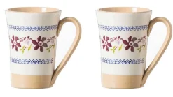Sale 2 Tall Mugs Clematis Mugs