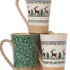 Outlet 2 Tall Mugs Reindeer & 2 Tall Mugs Green Lawn Coffee Addict'S Gifts
