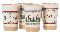 Sale 2 Tall Mugs Reindeer & 2 Tall Mugs Winter Robin Special Event Gifts