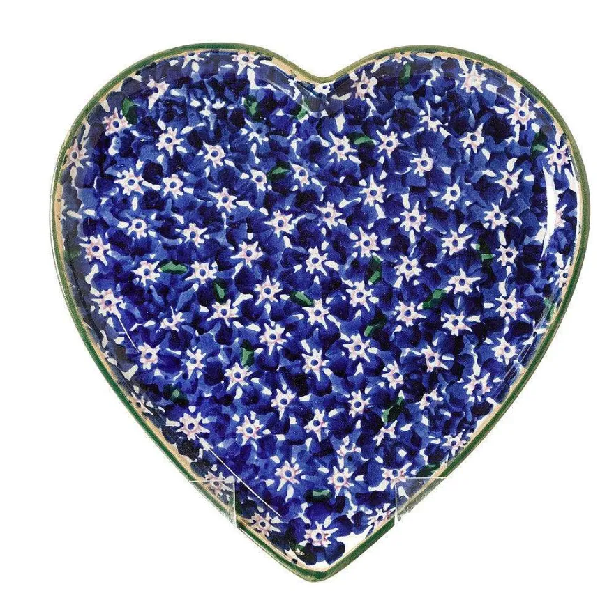 Discount Cookie Jar And Medium Heart Plate Lawn Dark Blue Valentine'S Day