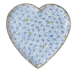 Clearance Cookie Jar And Medium Heart Plate Lawn Light Blue Wedding Gifts