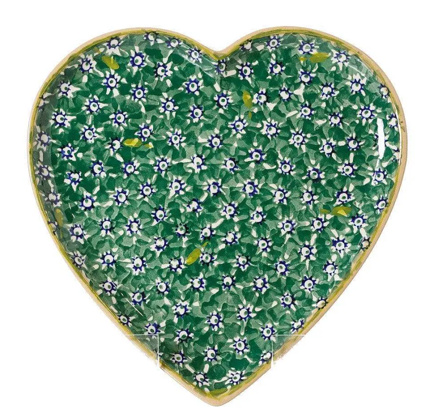 Online Cookie Jar And Medium Heart Plate Lawn Green Storage Jars