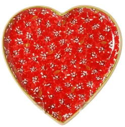 Sale Cookie Jar And Medium Heart Plate Lawn Red Wedding Gifts