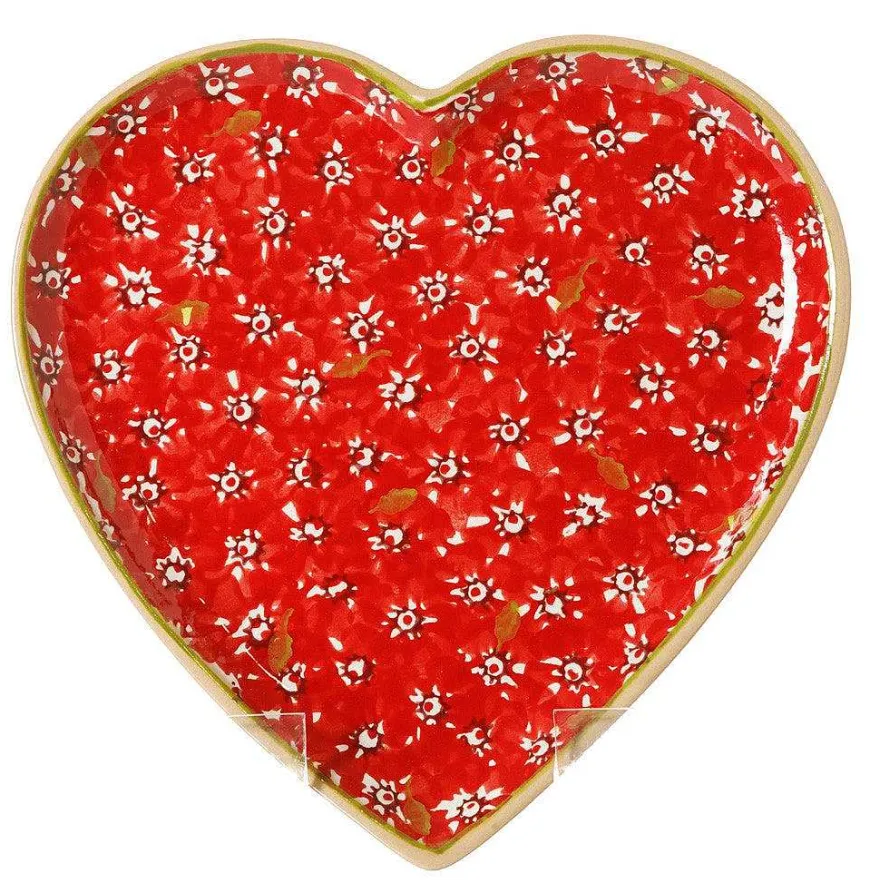 Outlet Cookie Jar And Medium Heart Plate Lawn Red Lawn