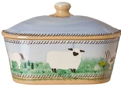 Best Sale Covered Butterdish Assorted Animals Easter