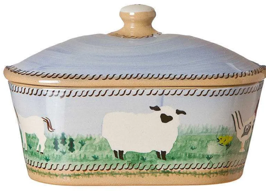 Best Sale Covered Butterdish Assorted Animals Easter
