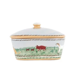Best Sale Covered Butterdish Assorted Animals Easter