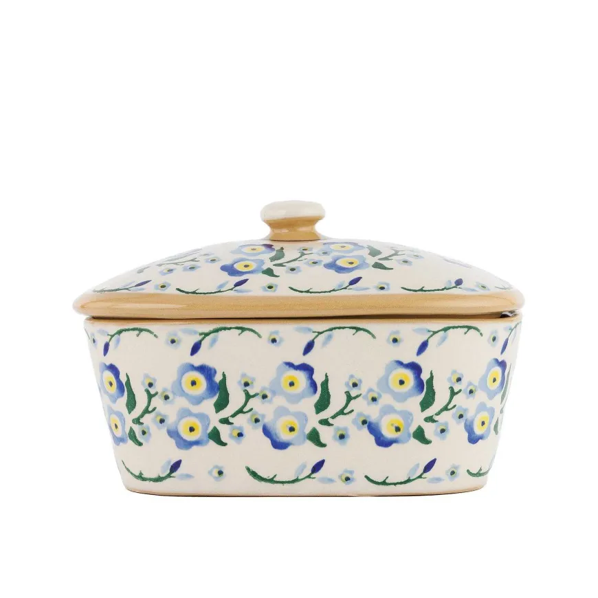 Hot Covered Butterdish Forget Me Not Serving Accessories
