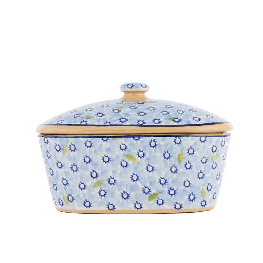 Clearance Covered Butterdish Lawn Light Blue Mother'S Day