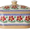Store Covered Butterdish Old Rose Christmas