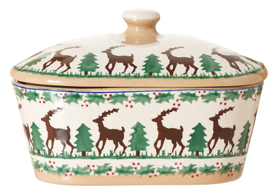 Best Sale Covered Butterdish Reindeer Reindeer