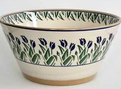 Best Large Angled Bowl Blue Blooms St Patrick'S Day