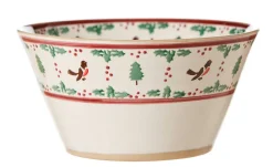 Sale Large Angled Bowl Winter Robin Winter Robin