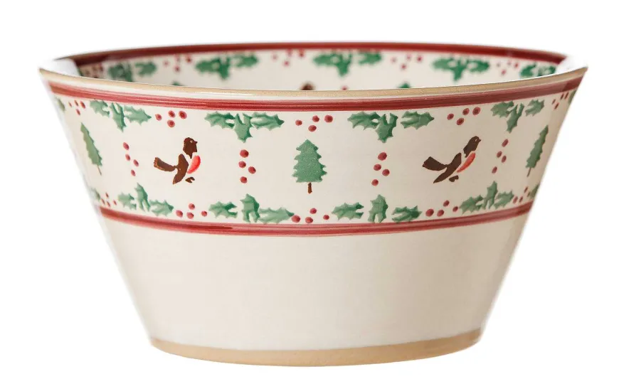 Best Sale Large Angled Bowl Winter Robin House Warming Gifts
