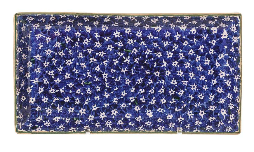 Fashion Large Rectangle Plate Lawn Dark Blue Lawn