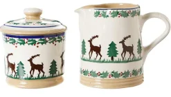 Cheap Lidded Sugar Bowl And Small Cylinder Jug Reindeer Tea Fanatic'S Gifts