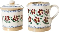 Online Lidded Sugar Bowl And Small Cylinder Jug Old Rose Mother'S Day