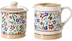 Sale Lidded Sugar Bowl And Small Cylinder Jug Wild Flower Meadow Tea Fanatic'S Gifts