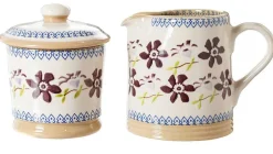 Discount Lidded Sugar Bowl And Small Cylinder Jug Clematis Tea Fanatic'S Gifts