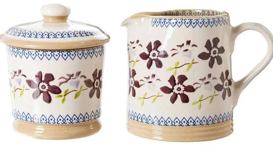 Shop Lidded Sugar Bowl And Small Cylinder Jug Clematis Clematis