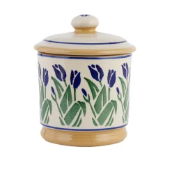 Cheap Lidded Sugar Bowl Blue Blooms Christmas