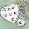 Shop Medium Heart Plate And Tiny Heart Plate Old Rose Mother'S Day