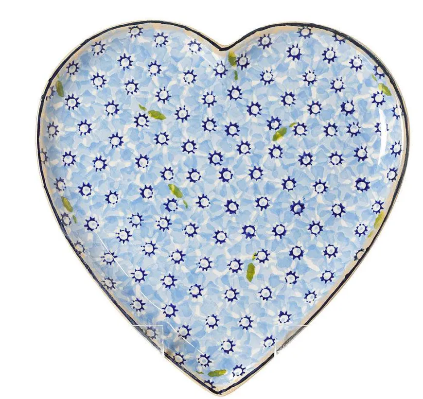 Fashion Medium Heart Plate Lawn Light Blue Plates