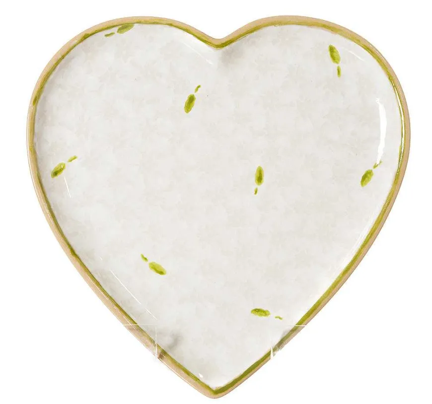 Shop Medium Heart Plate White Lawn Lawn