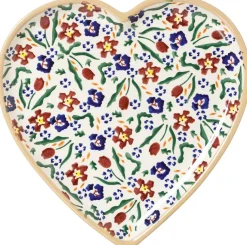 Clearance Medium Heart Plate Wild Flower Meadow Valentine'S Day