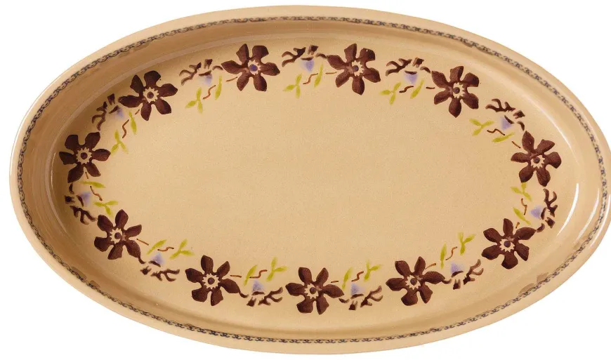 Shop Medium Oval Oven Dish Clematis Food Lover'S Gifts