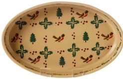 New Medium Oval Oven Dish Winter Robin Food Lover'S Gifts