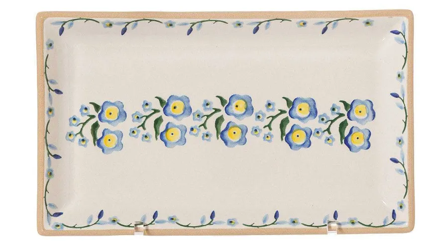 Best Sale Medium Rectangle Plate Forget Me Not Tea Fanatic'S Gifts