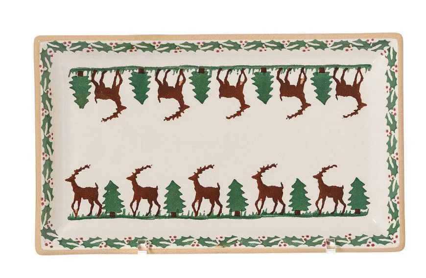 Cheap Medium Rectangle Plate Reindeer Tea Fanatic'S Gifts