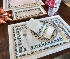 Cheap Napkin Reindeer Linen Reindeer