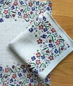 Best Sale Napkin Wild Flower Meadow Linen Napkins