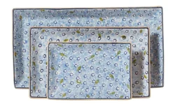 Best Nest Of 3 Rectangle Dishes Lawn Light Blue Corporate Gifts