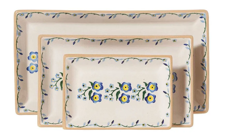 Sale Nest Of 3 Rectangle Dishes Forget Me Not Forget Me Not