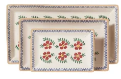 Online Nest Of 3 Rectangle Dishes Old Rose Old Rose